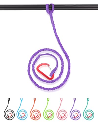 Abahub 1PCS Paddle Leash Kayak Paddle Leash Guinzaglio di Sicurezza Corda di Sicurezza Elastica con moschettone per SUP Kayak Nautica Canoa Kayak Pagaia Accessori 150-210cm
