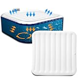 Aufblasbare Whirlpool-Abdeckung für quadratisches Whirlpool-Kissen, universal, 110 x 110cm, aufblasbare Abdeckung, quadratischer Deckel, staubdicht, regendicht, isoliert, energiesparend,