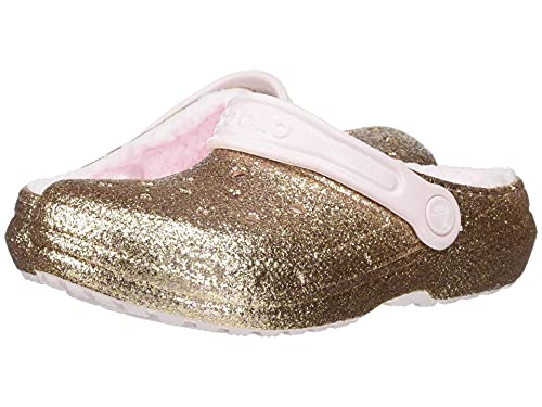Crocs Kids Classic Lined Clog sabots dorés avec fourrure J4