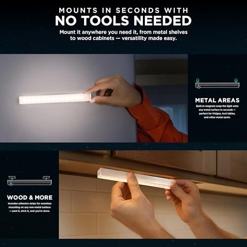 Image of iHome Rechargeable Auto Sensing Light Bars, Motion Sensor, Dimmable, Auto /Always-On Modes, Easy Installation (4-Pack 8 inch LED Light Bar)