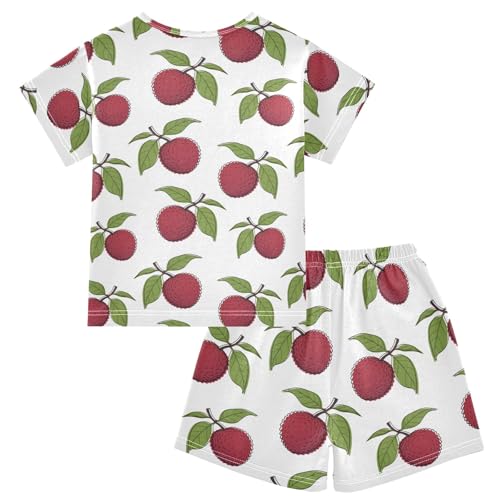 Lychee Pattern Summer Cute Pajama Sets, Short Sets for Daily Wears and Sleep Wears2