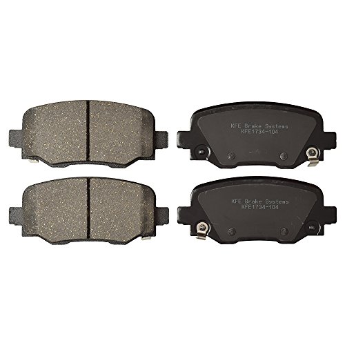 KFE KFE1734-104 Ultra Quiet Advanced Premium Ceramic Brake Pad REAR Set Compatible with: 2015-2017 Chrysler 200; 2014-2017 Jeep Cherokee