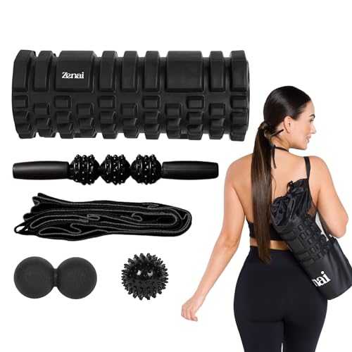 Zenai - Kit Rolo De Liberação Miofascial 5 Em 1 Foam Roller Com B...