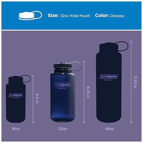 Image of Nalgene 32 oz Wide Mouth Water Bottle | BPA-Free, Durable & Leak Proof, Lightweight Bottle for Hiking & Gym, Work & Travel