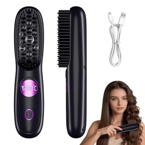 Cepillo alisador cordless mini portátil con 3 temperaturas miniatura 1