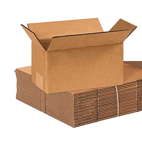 Image of BOX USA Shipping Boxes 8 inchL x 4 inchW x 4 inchH 25-Pack Long Corrugated Boxes for Moving, Shipping, Mailing, Packing, Packaging and Storage