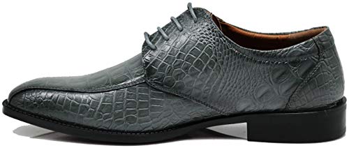 Gator3N Men's Alligator Crocodile Print Oxfords Fashion Lace Up Dress Shoes3