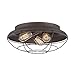 Millennium Lighting 5387-RBZ Millennium:Three Light Flushmount Neo-Industrial 3-Light Flush Mount in Rubbed Bronze