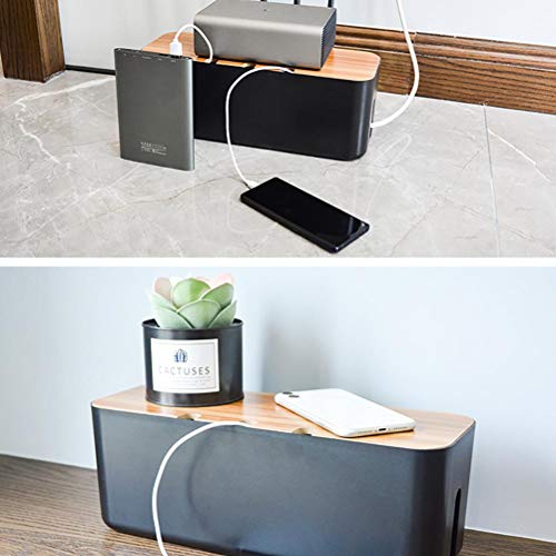 BSTCAR Cable Hide Box, Cable Collector Box, 29.5 x 11 x 11.4 cm, Cable Box, Wire Hide Box, Black, 29.5x11x11.4cm - Image 2