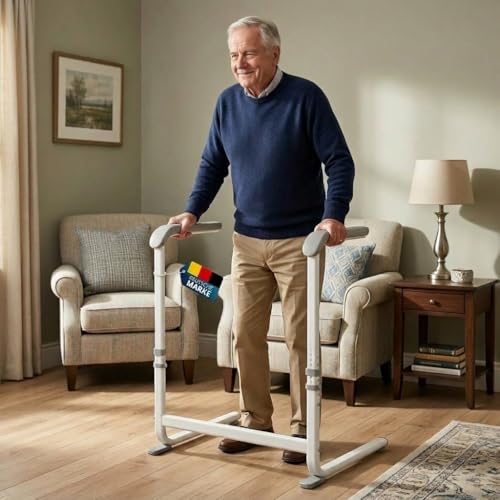 Aufstehhilfe Sofa 6Fach höhenverstellbare Sitzhilfe für Senioren Stabiler Karbonstahl Rahmen rutschfest & ergonomisch Aufstehhilfe für Sofa Sessel Grau