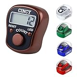 CINCY Clicker Counter with LED for Day & Night Use | Instant Reset, Accurate & Quiet, Long Battery Life | for People, Laps, Pitch, Golf, Baseball, Fish Counting, for Prayer – Brown, 1 Pack