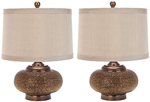 Lámpara de Mesa SAFAVIEH Alexis con Pantalla Taupe, Set de 2