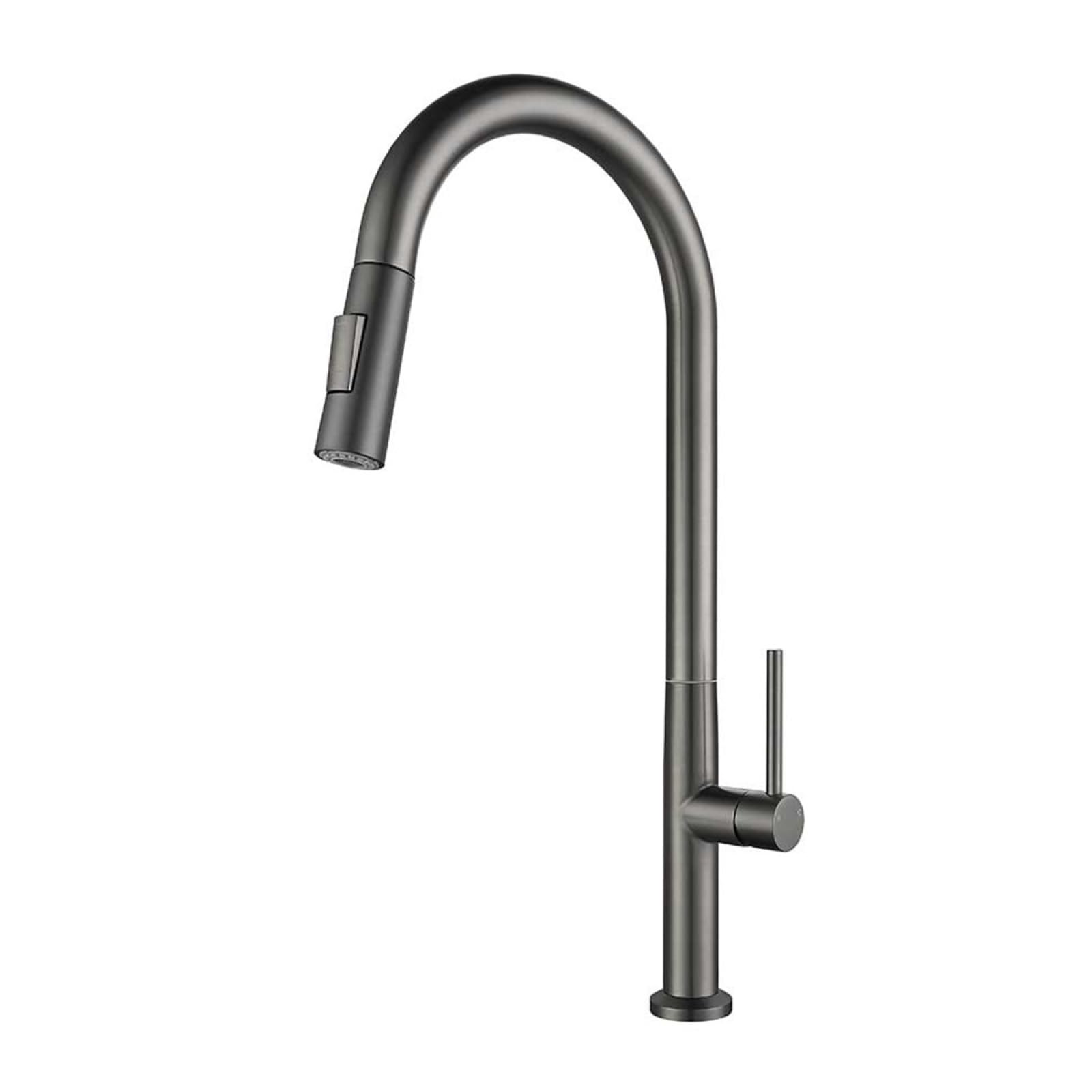 Fanjubei Bullet Ash: Hot And Cold Pull-Out Faucet 304 Stainless Steel Hot And Cold Kitchen Faucet, Gunpowder Hot And Cold Faucet