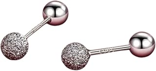 New 2026 S925 Silver Needle Frosted Round Bead Earrings Gift Fashionable Sleeping Non Removable Men's Ear Hole Jewelry Fashion Accessories Creative