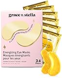 grace & stella Under Eye Mask - Christmas Gifts for Women, Gifts for Mom, Under Eye Patches to Reduce Dark Circles, Puffy Eyes, Eye Bags, Wrinkles, Stocking Stuffers for Women, Vegan (24 Pairs, Gold)