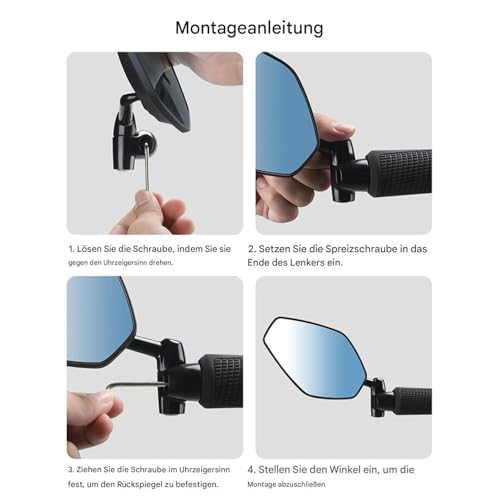 Espejo retrovisor para bicicleta de manillar con protección ajustable 4