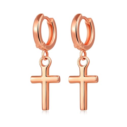 Boucles d'oreilles croix argent 925 anti-allergie pour oreilles sensibles