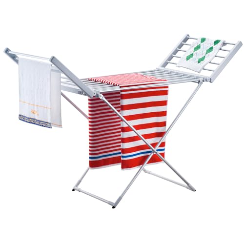 Easylife Electric Clothes Drying Rack, Winged Heated Clothes Dryer to Dry Clothes, Strong & Sturdy Indoor Heated Airer with Heated Rails for Eco-Friendly Laundry Drying