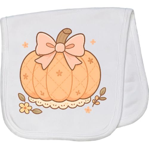 inktastic Halloween Pastel Pumpkin Bow Baby Burp Cloth White 4690f