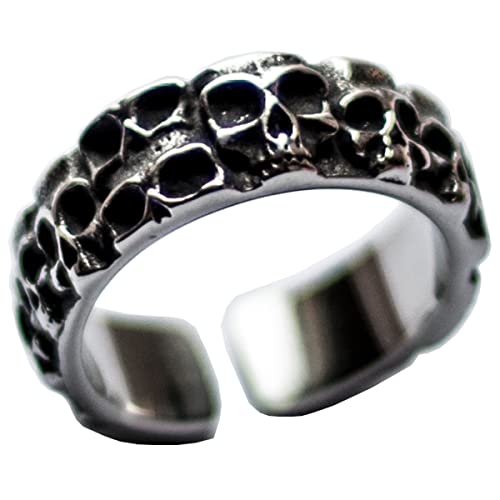 Image of Death Skull Ring for Men Stainless Steel Jewelry Biker Rings Scary Death Ring Skull for Gifts