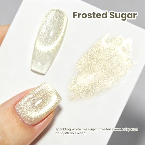 Image of Beetles Silver Cat Eye Gel Nail Polish, Frosted Sugar 15ML Glitter Fall Gel