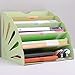 WJYLM 6 Compartments kosz na papier biurowy, papier A4, broszura, pudełko łączone organizator, papier, koszula, w kształcie wachlarza, DIY bindowanie, zielony