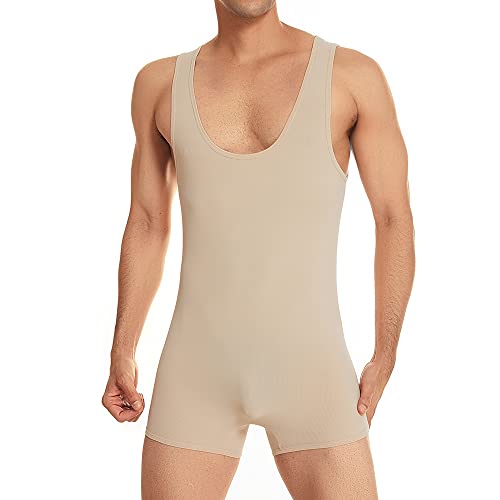 Men Bodysuits Slip Fitness Shapewear Underwear Athletic Supporters Wrestling Singlet Leotard