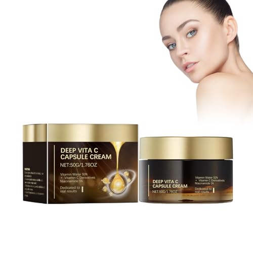 Crema De Cápsula De Vitamina C Profunda, 50 G Vitamin C Capsule Cream Deep Vita C Capsule Cream Profunda Humectante Facial, Crema De Vitamina C Profunda Mejora La Elasticidad De La Piel