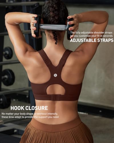 Image of RUNNING GIRL Sports Bras for Women High Support, Adjustable Straps High Impact Racerback Bra with Hook Closure Molded Cup