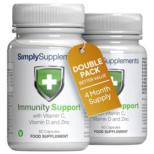 Cápsulas de Vitamina C, D y Zinc para la Inmunidad | Fórmula Una al Día | 120 Cápsulas de Liberación Rápida = 4 Meses de Suministro | Apto para Veganos | Fabricado en el Reino Unido