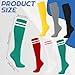 scenicamp 6 Pairs Knee High Socks for Women, Colorful Striped Long Tube Sock Non-Slip Breathable Sport School Uniform Socks Thigh High Stockings Christmas Gift Party