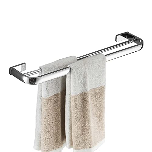 Porte-serviettes en cuivre adhésif double noir pour organiser les salles de bain