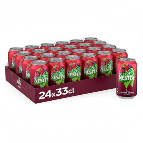 NESTEA - Frutos Rojos 33cl x 24 uds | Té Refrescante con Extracto Natural | Bebida Baja en Calorías | Sabor Tropical y Equilibrado | Ideal para Tomar Muy Frío en Cualquier Momento