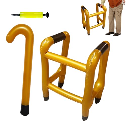 Bastón Y Andador Inflable - Bastón Andador Para Carnaval,Falso Broma Inflable Para Fiestas Halloween Jubilación Ancianos Adultos Niños