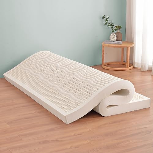 Colchón de látex Natural - Colchón de Masaje Corporal Suave - Firmeza Media, tamaño Queen, cubrecolchón de Espuma viscoelástica, 10 cm, 150 x 190 cm