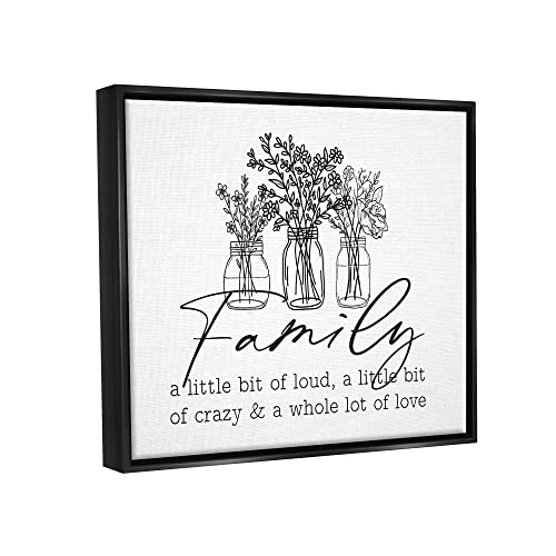 Image of 'Heartwarming Family Phrase Botanical Blossoms'| Floating Frame Canvas Art