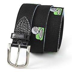 Black Belt With Golf Ball Embroidery