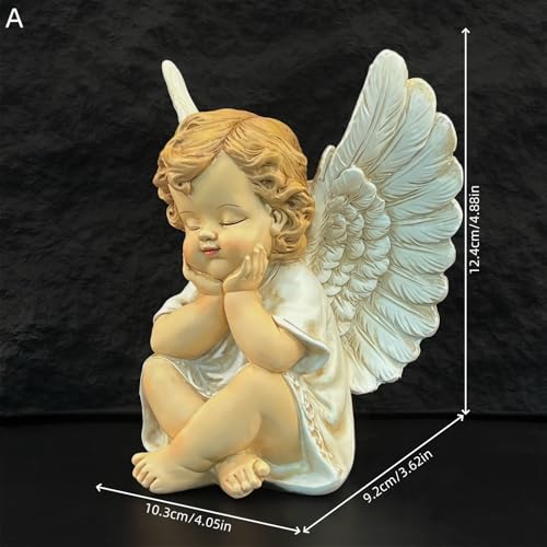 Figura Ángel Decorativa de Resina 4.05x3.62x4.88 in miniatura 2