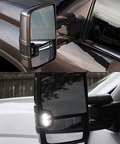 Modifystreet Power Side Towing Mirrors With Smoke Lens Turn Signal And Heated Defrost And Clearance Light For 14-18 Chevy Silverado Avalanche Tahoe Yukon/Xl/Denali Suburban Or Gmc Sierra- 1 Pair #TOP5