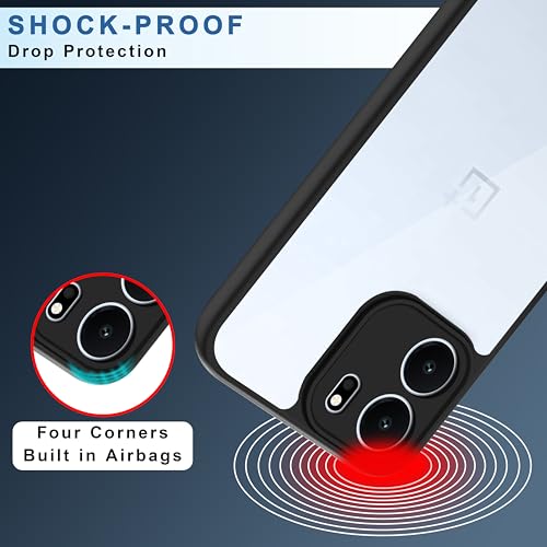 Image of CEDO Backcover for OnePlus Nord CE 6 (5G) | Camera Protection Bump Shockproof Edge | Ultra Hybrid Transparent Acrylic Clear TPU+PC Hard Backcase Cover (Black)