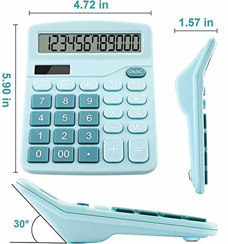 Office Desk Calculator, Cute Calculator for Kids, Basic Calculators Desktop, Dual Power Simple Financial Calculator with Big Button Large Display for Office Home and School (Blue)