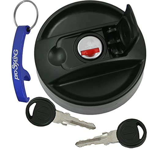 Tapa para depósito de agua, diésel, coches, barcos, caravanas, autocaravanas, color negro, con solapa en juego con llavero pro-Styling