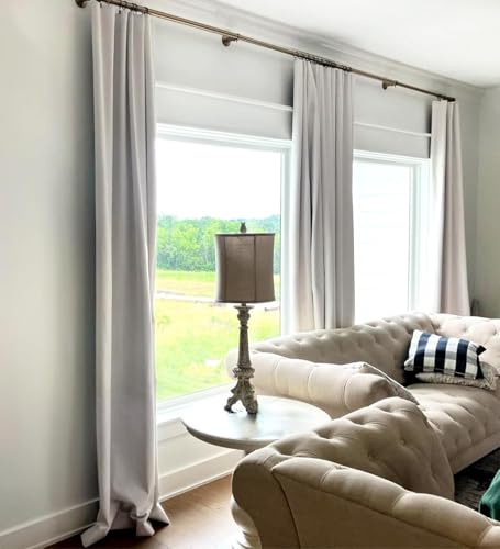 Inovaday 100% Blackout Curtains For Bedroom 84 Inches Long, Clip Rings/Rod Pocket Linen Black Out Curtains 2 Panels Set Thermal Insulated Curtains & Drapes For Living Room -W50 X L84 thumb #1