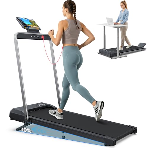 WELLFIT Walking Pad with 10% Incline Folding Treadmill for Home and Office