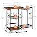 HOOBRO Bakers Rack with Charging Station, Microwave Stand with Storage, Space-Saving Coffee Bar Industrial Bread Organizer, for Dining Room, Kitchen, Black and Rustic Brown BF15UHB01G1