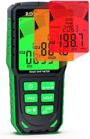 EMF Detector, Detect All 3 Types of Electromagnetic Radiation Field in 1 EMF Meter for 5G, Cell Towers, WiFi and Smart Meters, EMF Reader for Ghost Hunting Equipment Home, Office