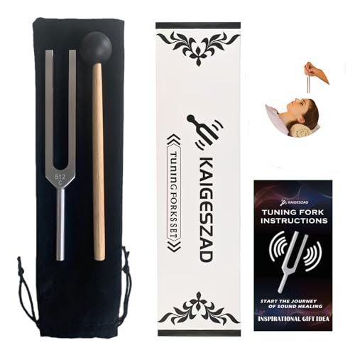 Tuning Fork 512hz with Reflex Hammer for Healing Chakra Set Sound Healing, SPA Aromatherapy,Yoga, Meditation, and Relaxation Frequency Healing Devices Good Gift for Women