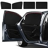 Car Window Sun Shade for Side Windows, 4 Pcs Magnetic Car Window Covers Blackout Car Sun Shade Privacy Car Curtains Universal UV Protection Automotive Window Sunshades for Family Baby Kids Car Camping