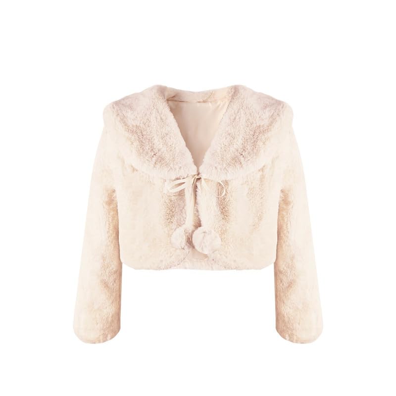 Flower Girl Dress Coat,Girl Cozy Faux Fur Bolero Shrug Accessories Princess Cape2