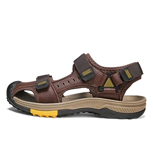 Men's Sandals Genuine Leather Shoes Outudoor Man Sandals Vintage Shoe Trekking Footwear(40)